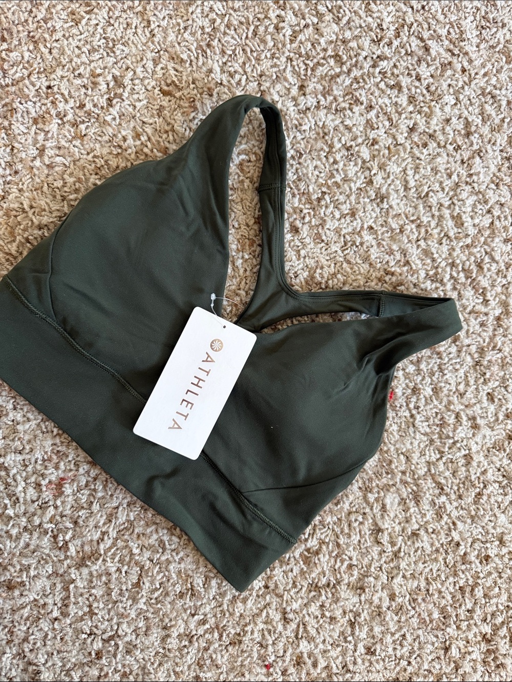 Athleta Dark Olive Green Medium-Impact Sports Bra